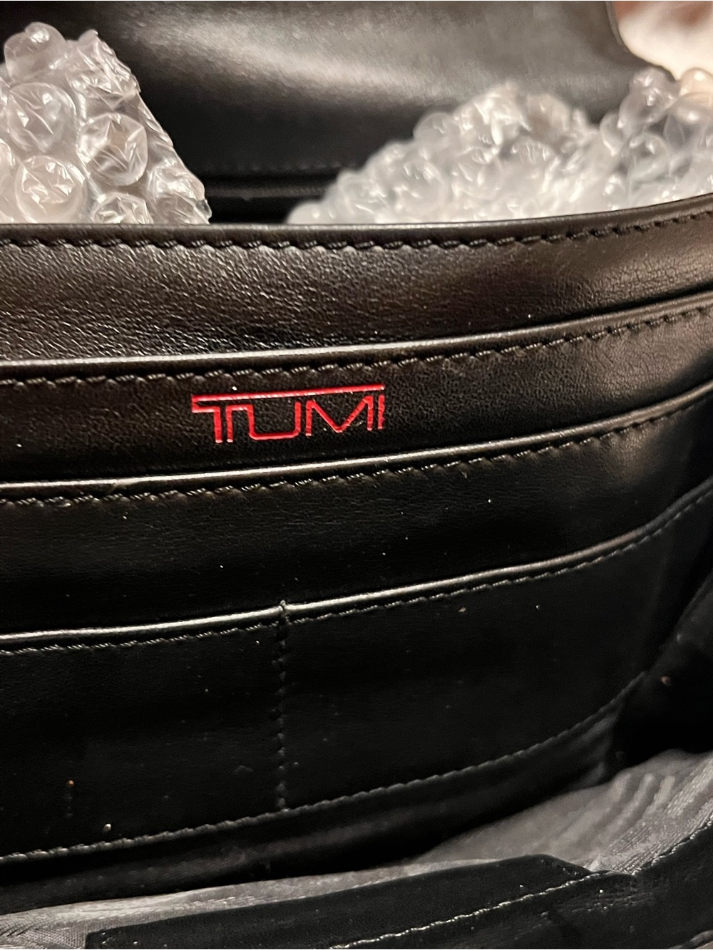 Tumi Black Leather Wristlet Clutch with Silver-Tone Lock - Picture 9 of 14